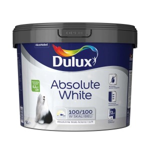 Vödör fehér Dulux Absolute White falfesték, 9L.