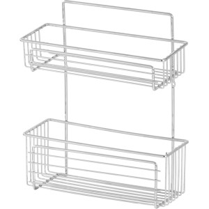 Króm Fregate drótkosár 2 polccal, 370x310x115 mm, fürdőszobai falra szereléshez.