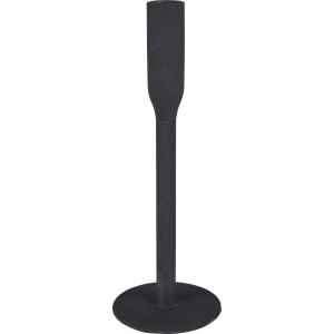 Fekete Minimalist Zen gyertyatartó alumíniumból, 25,5 cm magas.
