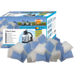 Summer Fun Filtercubes 320g medence szűrőrendszerekhez. Poliészter szűrőkockák, kék/fehér.