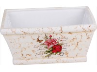Dekoratív virágláda 22 x 13 cm  rózsamotívummal