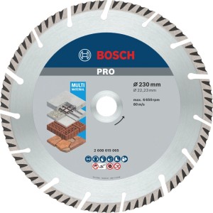 Bosch gyémánt vágótárcsa 230 mm sarokcsiszolóhoz. Ezüst színű, szegmentált tárcsa beton, falazat, univerzális vágásához.