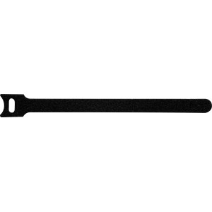 Fekete tépőzár, 200 mm x 13 mm, 5 darabos készlet a könnyű rögzítéshez.