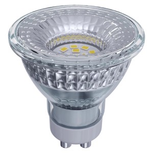t.b.t. LED-es beépíthető lámpa átlátszó üveggel és ezüst színű talppal.
