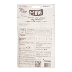 Compo Bio paradicsom- és zöldségtáp rudak, 20 db a egészséges növényekért és gazdag termésért.