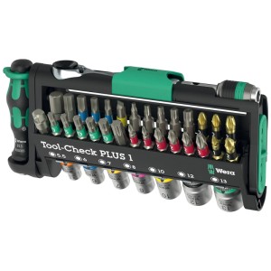 Wera Tool-Check Plus 1, 39 részes szerszámkészlet. Csavarhúzó készlet bitekkel, racsnival és dugókulcsokkal kompakt tartóban.