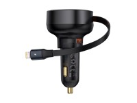 Baseus Enjoyment Pro 55W autós gyorstöltő USB+ iPhone behúzós kábellel