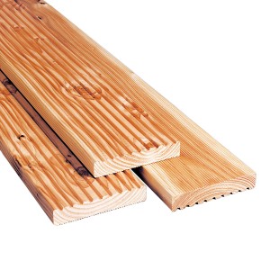 Douglas fenyő teraszdeszka, 2,1x12x400cm, barázdált és sima felülettel.
