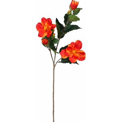 Dekor hibiszkusz ág 76 cm narancssárga