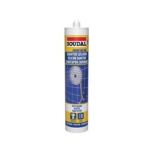 Soudal szaniter szilikon patron, fürdőszobába és konyhába alkalmas.