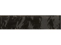 Lotis fali csempe agyag fekete mázas fényes 6 cm x 24 cm