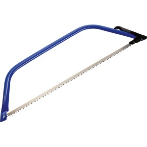 LUX-TOOLS Favágó fűrész, 760 mm, kék kerettel és fém fűrészlappal a famegmunkáláshoz.