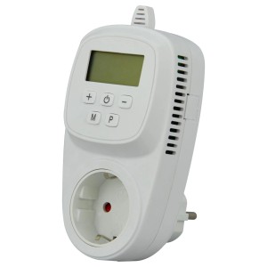 Fehér Infrae termosztátos aljzat elektromos fűtőberendezések vezérléséhez.
