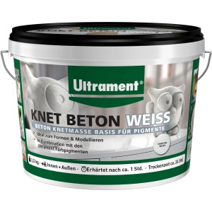 Ultrament Knet Beton fehér 2,5 kg-os vödör, szárazhabarcs dekorációs tárgyak modellezéséhez.
