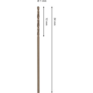 Bosch Pro Stainless Steel HSS-Co spirálfúró, 1 mm átmérő, fémhez.