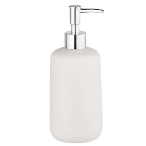 Fehér Allstar Olinda kerámia szappanadagoló ezüst pumpával, 500 ml-es űrtartalommal.