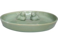 Madáritató 30 cm x 30 cm x 6 cm kerámia-agyag világoszöld Madáritató 30 cm x 30 cm x 6 cm kerámia-agyag világoszöld