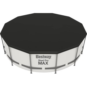 Bestway Flowclear medencetakaró, PVC, fekete, Ø 366 cm a medencén
