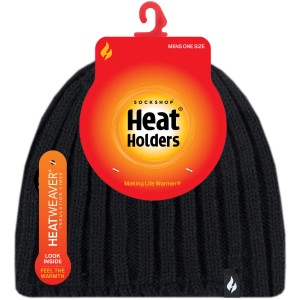 Fekete Heat Holders férfi sapka munkaruházathoz Heat Weaver béléssel.