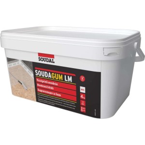 Vödör Soudagum LM folyékony membrán szigeteléshez, fehér szín, 4 kg.