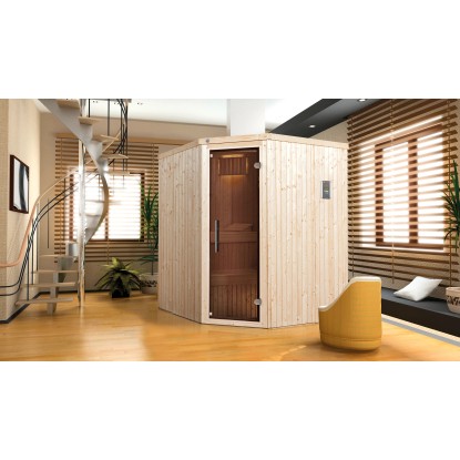 Weka szauna Kiruna 2 kályhával integrált vezérléssel grafithatású üvegajtóval