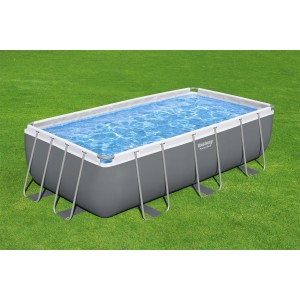 Bestway PowerSteel acélvázas medence szett, szögletes, 404x201x100 cm, acélvázzal és fóliával.