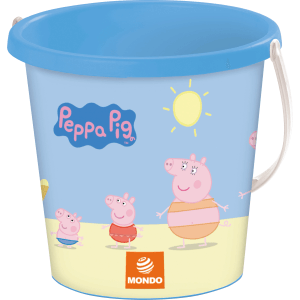Happy People Peppa Pig vödör, Ø 17 cm, Peppa Pig mintákkal a homokozóban való szórakozáshoz.