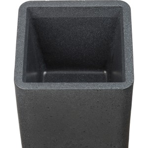 Magas, fekete Scheurich Plaza High virágoszlop, Ø 26,5 cm, műanyagból, gránit hatású.