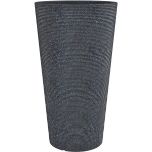 Fekete Scheurich Cana High növényoszlop bordázott textúrával, 55 cm magas.