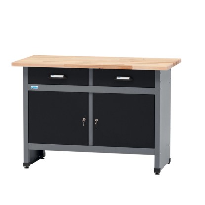 Küpper munkapad 2 ajtóval és 2 fiókkal 84 x 120 x 60 cm fekete-világosszürke