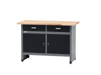 Küpper munkapad 2 ajtóval és 2 fiókkal 84 x 120 x 60 cm fekete-világosszürke