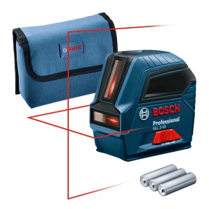Bosch Professional GLL 2-10 vonalas lézer szintező táskával és elemekkel.