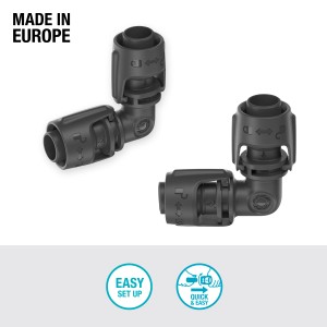 Gardena L-idom 13 mm (1/2 hüvelyk), 2 darabos csomag Micro-Drip-rendszerekhez a csövek irányának megváltoztatásához.