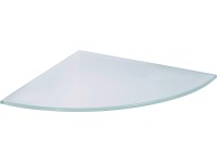 OBI Villar lekerekített üveg sarokpolc szatinált 25 cm x 25 cm x 0,6 cm