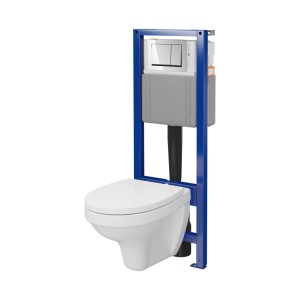 t.b.t. WC előfalas elem kék kerettel és fehér kerámiával.