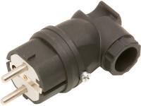 Védőérintkezős derékszögű csatlakozódugó fekete Védőérintkezős derékszögű csatlakozódugó fekete