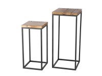 Boltze asztalkészlet Burano 2 részes 70 cm x 30 cm x 70 cm fekete-natúr