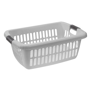 Tontarelli Aurora szennyestartó kosár, 40 l, Nordic Grey, műanyag fogantyúkkal és szellőzőnyílásokkal.