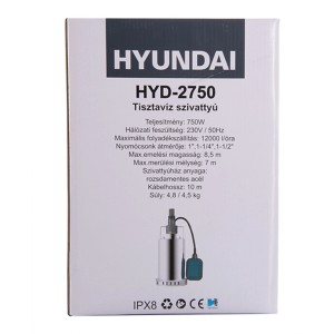 Hyundai HYD-2750 elektromos szivattyú csomagolása. Ideális otthonra és kertbe.