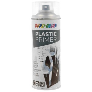Dupli-Color Plastic Primer Spray, színtelen műanyag alapozó az optimális tapadásért műanyag felületeken.