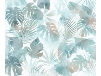 Komar fátyoltapéta Aqua Flora 350 cm x 250 cm kék-fehér