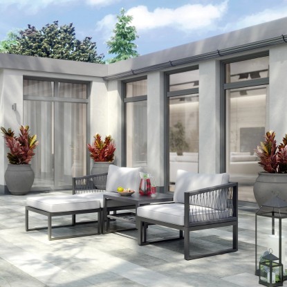 Willa lounge garnitúra 4 részes alumíniumból antracit