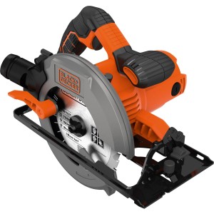 Black+Decker CS1550 kézi körfűrész fűrészlappal, 1500 W, narancs-fekete.
