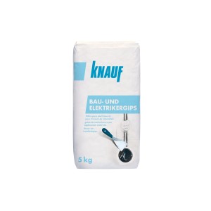 Knauf építő- és villanyszerelő gipsz 5 kg-os zsák, kiegyenlítő anyag beltérre.