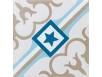 Dekorcsempe Frankreich Yvoire kék 20 cm x 20 cm