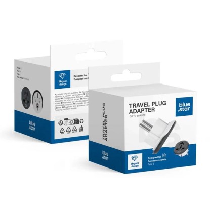 Bluestar utazó adapter GO TO Europe (Type E) 16A fehér