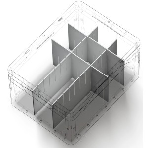 Eurobox rendszer elválasztó, 36x26 cm, fehér, tárolódobozok felosztásához.