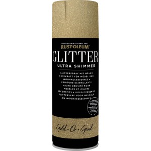 Rust-Oleum Csillámfesték Ultra Shimmer Arany, 400ml-es doboz. Effekt festék bútorokhoz és dekorációkhoz.