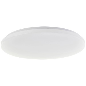 Fehér, kerek Leonie LED mennyezeti lámpa RGB funkcióval, 49 cm átmérő.