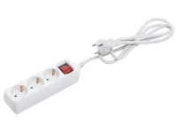 Hármas csatlakozó aljzat világító kapcsolóval fehér